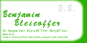 benjamin bleicoffer business card